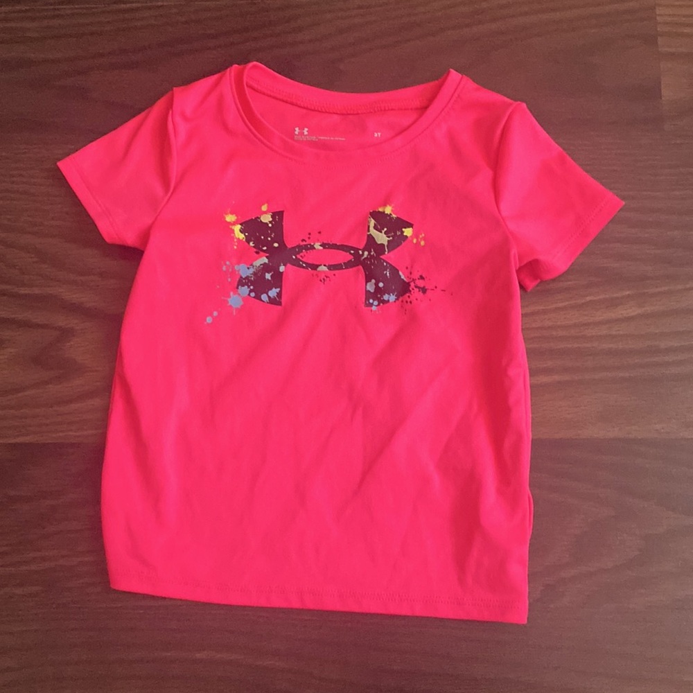 Hot pink under armour toddler girl top